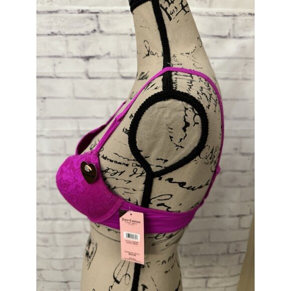 Juicy‎ Couture Intimates Size 34B Sexy Push Up Underwire Bra Venus Pink Lace New - Picture 4 of 11
